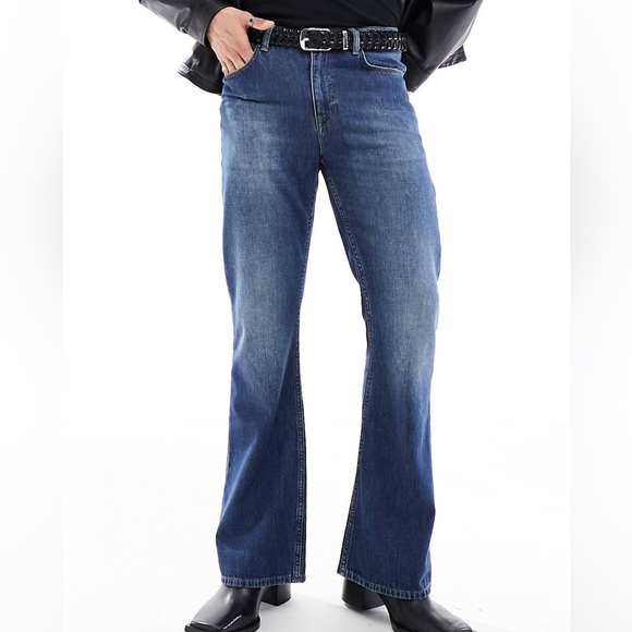 Boot Cut Flared Men Denim Jeans - Picture 1 of 2